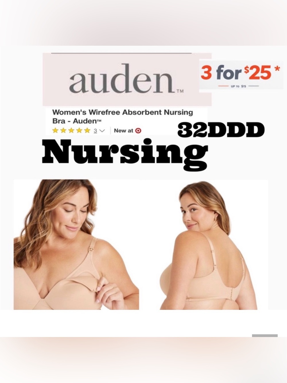 32DDD Nursing wireless padded  by Auden